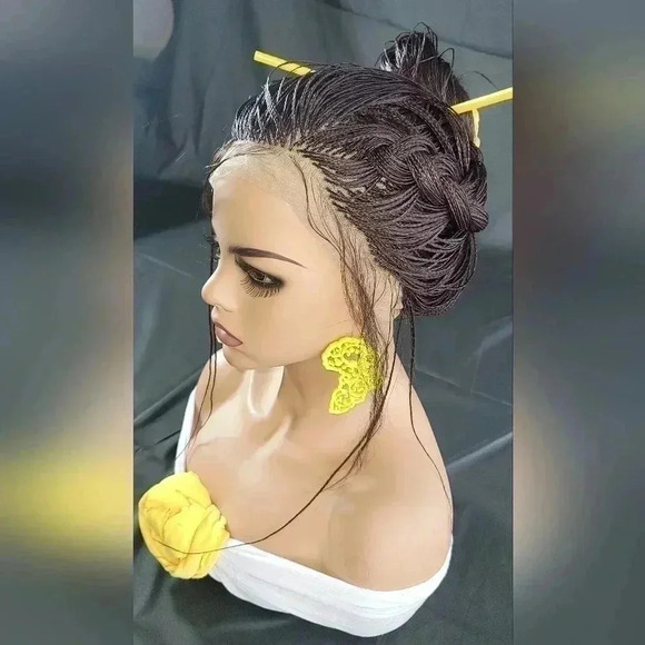 Braided full  Lace Wig Micro millions braids, medium, #99j red wine N… - Picture 3 of 17